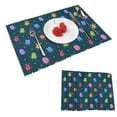 thumbnail image 1 of DouZhe Ensemble de 4 Napperons en Polyester, Motif Funny Cartoon Alien Monsters Résistant à la Chaleur pour Table à Manger, 12 Pouces x 18 Pouces, 1 of 6