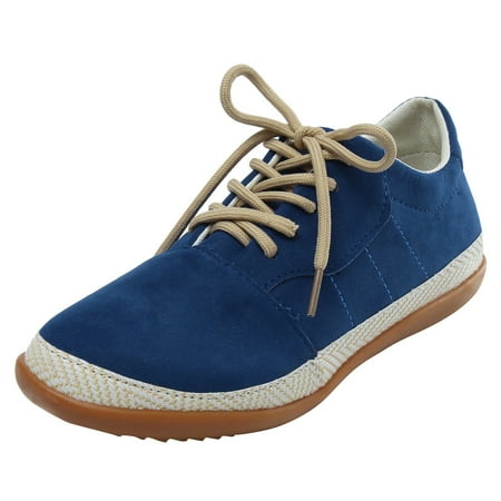 

Takeoutsome Women Suede Breathable Solid Color Flat Round Toe Comfortable Lace Up Casual Single Shoes
