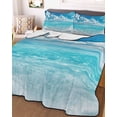 thumbnail image 3 of Quilts Full Size Bedding Set, Summer Ocean Lightweight Quilted Comforter, Coastal Blue Sky Sea Waves Natural Scenery Soft Reversible Bedspread Coverlet with Pillow Covers for All Season, 78" x 90", 3 of 7
