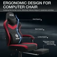 thumbnail image 4 of Hoffree Gaming Chair with Massage Fabric Office Chair with footrest for Adults, Ergonomic Gamer Chair with Headrest and Lumbar Support for Office Gaming, 440 LBS, 4 of 10