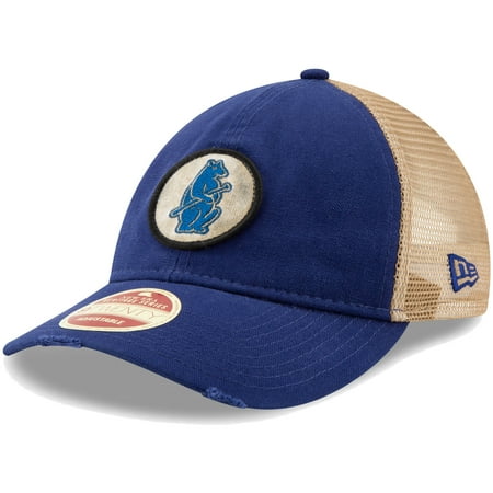 Chicago Bears Hat New Era Chicago Cubs New Era Cooperstown Collection Patched Trucker 9TWENTY Adjustable Hat - Royal - OSFA ()