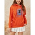 thumbnail image 3 of Women Halloween Hoodie, Long Sleeve Hooded Cobweb Spider Print Pullover Fall Tops with Pocket, 3 of 9
