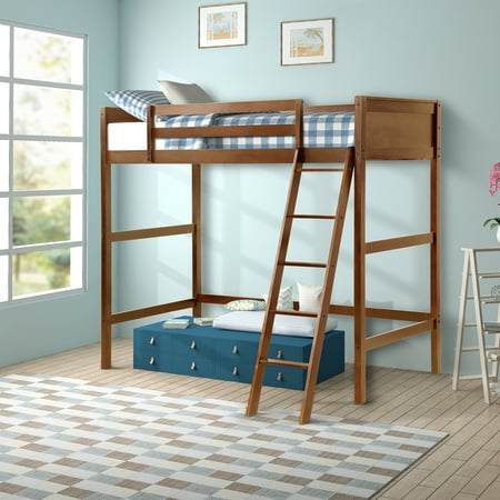 Harper&Bright Designs Wood Twin Loft Bed with a 5-Story Ladder,
