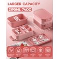 thumbnail image 3 of Set de Caja Bento para Almuerzo KEMETHY para Adultos 2.19L con Bolsa Térmica Rosa, 3 of 8
