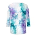 thumbnail image 5 of Ichuanyi Womens Tops 3/4 Sleeve Shirts Round Neck Loose Casual Blouses Tie-dye Print Blouse Tshirts Tee, 5 of 5