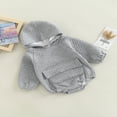 thumbnail image 3 of Baby Fall Winter Hooded Romper  Casual Long Sleeve Solid Color Front Pocket Bodysuit, 3 of 8