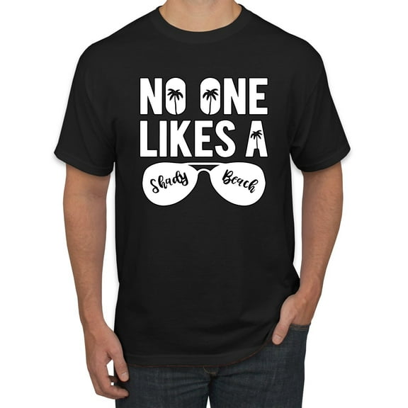 Wild Bobby, No One Likes A Shady Beach, Fashion, Men Graphic Tee, Black, Small