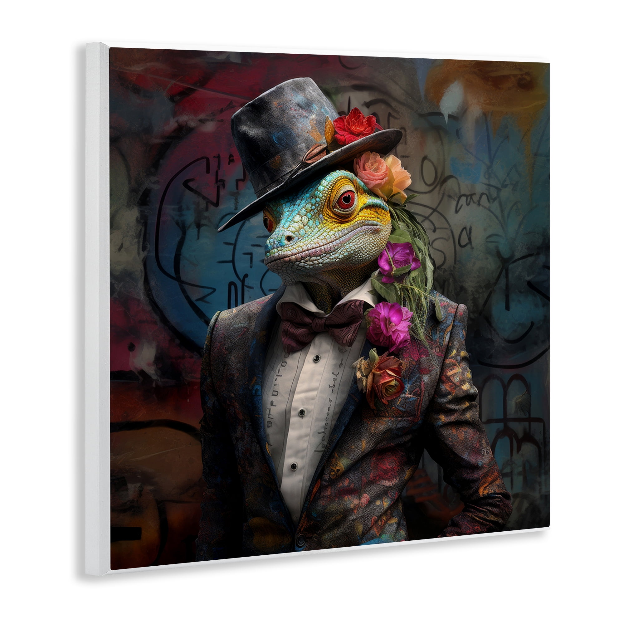 Stupell Industries Urban Graffiti Lizard Animals & Insects Painting Unframed Art Print Wall Art, 12 x 12
