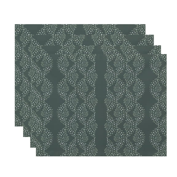 Simply Daisy Dotted Décor 18 x 14 Inch Green Stripe Print Placemat (Set of 4)