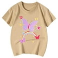 thumbnail image 3 of Hiijoy Big Girls Butterfly Print T-Shirt Short Sleeve Crewneck T Shirt, Sizes 3-13, 3 of 3
