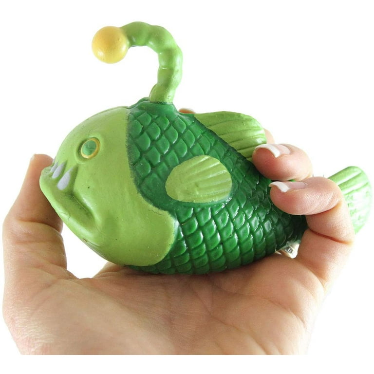 Angler Fish Cute Sea Creatures Stretchy and Squeezy Toy Crunchy Bead Filled Fidget Stress Ball. Random Color Walmart