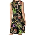 thumbnail image 2 of Carnivorous plants black background Spring Summer Dresses for Women Fashion T-shirt Dress Casual Sleeveless Loose Sundress with Pockets, 2 of 5