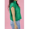 thumbnail image 3 of Women's Bright Green High Neck Short Sleeve Sweater – Casual Summer Essential, XL, 3 of 7