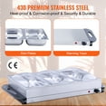 thumbnail image 4 of KFFKFF Electric Buffet Server with 3 Stainless Steel Warming Trays 25.6" x 15" Buffet Server Food Warmer with 3 Stainless Steel Warming Pan Warm Tray for Buffet, Electric Food Warm Tray, 4 of 10