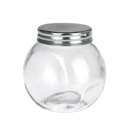 Clear Glass Candy Jar with Silver Lid, 3-Inch