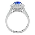 thumbnail image 3 of Aonejewelry 1.45 Carat Ttw Halo Tanzanite and Diamond Bridal Set In 14k White Gold, 3 of 4