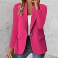 thumbnail image 3 of LQCMBYF Blazers for Women Business Casual Autumn And Winter Long Sleeved Button Solid Color Cardigan Small Suit Jacket Black Blazer Women Business Casual Outfits for Women (Hot Pink,L), 3 of 5