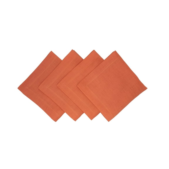 Orange Linen Napkins, Set of 4