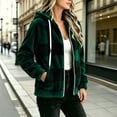 thumbnail image 4 of QUNYINEY Plaid Womens Jacket Sherpa Fleece Hooded Full Zip Winter Outerwear Jackets Long Sleeve with Pockets Warm Coats, 4 of 6