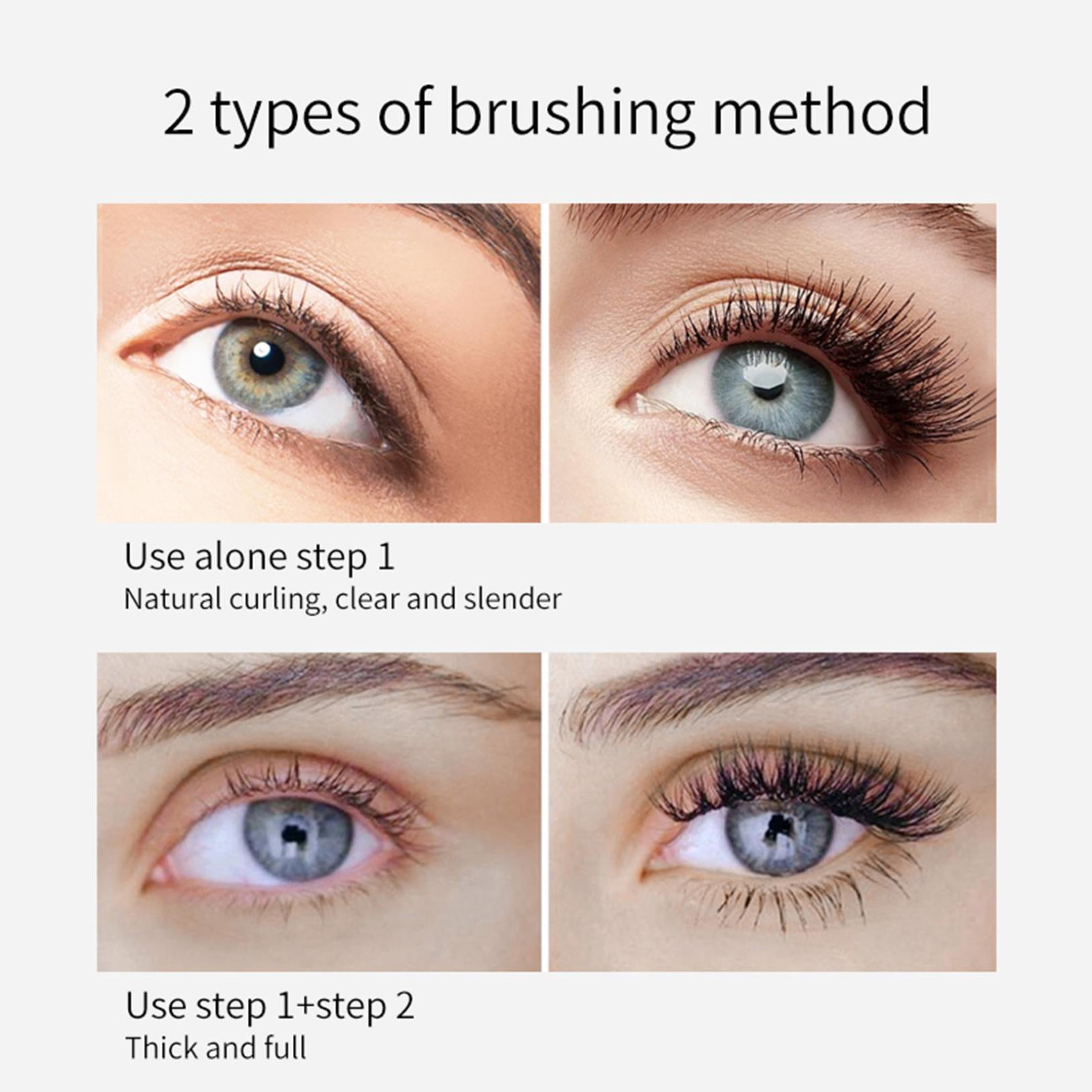 Vibely Mascara 5x Longer Washable Lash Cosmetics, 2 in 1 4D Silk Fiber Lash Mascara, Mascara Waterproof for Women