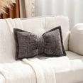 thumbnail image 2 of Bow Pillow, Comfortable Bow-Knot Throw Pillow / Seat Back Cushion, Boho Decorative Throw Pillows Chenille Textured Lumbar Pillows Large Bow Shaped Cushion for Bed Sofa Couch Living Room Bedroom Decor, 2 of 6