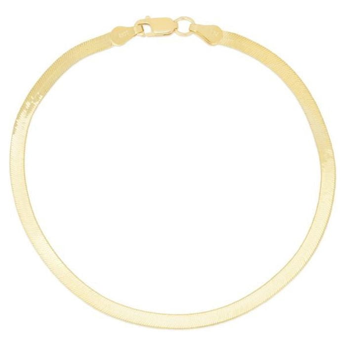 10k SOLID Yellow Gold 2.8mm Herringbone Chain Necklace or Bracelet for Pendants and Charms with Lobster-Claw Clasp (7", 16", 18", 20 inch)