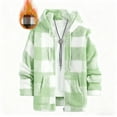 thumbnail image 6 of FDGIU ‌Zip Up Hoodie for Men Jacket - Fleece Plaid Jacket Warm Winter Hooded Coat, 6 of 7