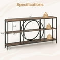 thumbnail image 3 of Gymax 3-Tier Console Table w/ Faux Marble Top Storage Shelves for Hallway Living Room Rustic Brown, 3 of 10