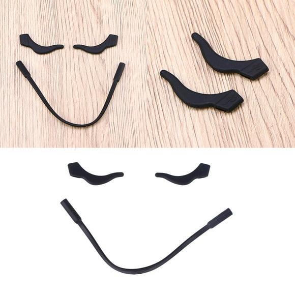 WASHWEPE 3Pcs Anti-slip Glasses Strap for Daily Use Black Silicone for Eyewear Back to School