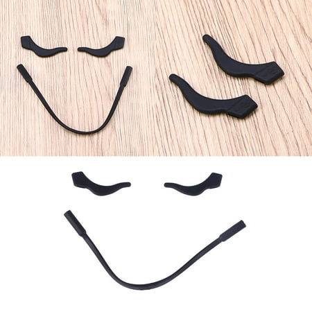 Amosfun Silicone Ear Hook Eyeglass Strap Holder Black Anti Slip Rope Soft Stretchy Spectacles Accessories