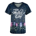 thumbnail image 4 of Rciityk Mother's Day Scrub for Women 2024 Summer V-Neck Short Sleeve Medicals Top Printed Nurse Shirt Casual Work Uniform Tops T-Shirt with Pockets, 4 of 4