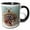 Black/White, variant on 3drose, a Bees Nest up Close with Three Bees Working on It with a Mint Colored Backdrop, 15oz Mug
