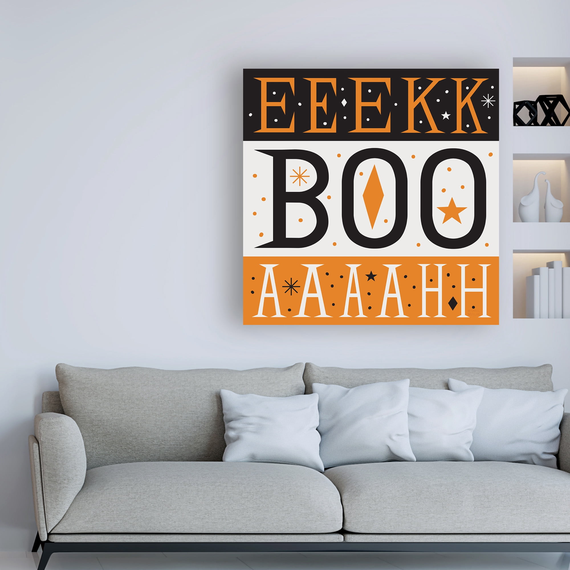 Trademark Fine Art 'Festive Fright EEK BOO AHH' Canvas Art by Michael Mullan