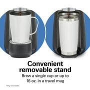 Hamilton Beach Convenient Craft Rapid Cold Brew & Hot Coffee Maker, Single Serve Ground Coffee Brewer, 16 oz Capacity, Black