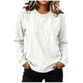 thumbnail image 2 of Binmer Women's Crew Neck Long Sleeve Denim Sweatshirt,Casual Loose Pullover Shirts ,XXL, 2 of 6