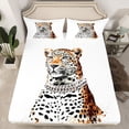 thumbnail image 2 of Homewish Teens Animal Leopard Full Size Sheets 4-Piece,Jungle Wildlife Breathable Bed Sheets,Woodland Safari Cheetah Lightweight Sheet Sets,Lightweight Room Decor, 2 of 7