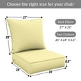 thumbnail image 2 of Snubbull Outdoor Deep Seat Cushion Set 24 X 24 X 6.5 inch Splash-Proof & Fadeness Patio Furniture Cushions，Removable Outdoor Couch Cushions with Hidden Zipper & Adjustment Staps, Light Yellow, 2 of 8