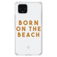 thumbnail image 1 of DistinctInk Clear Shockproof Hybrid Case for Google Pixel 4 (6.1" Screen) - TPU Bumper Acrylic Back Tempered Glass Screen Protector - Born on the Beach, 1 of 1