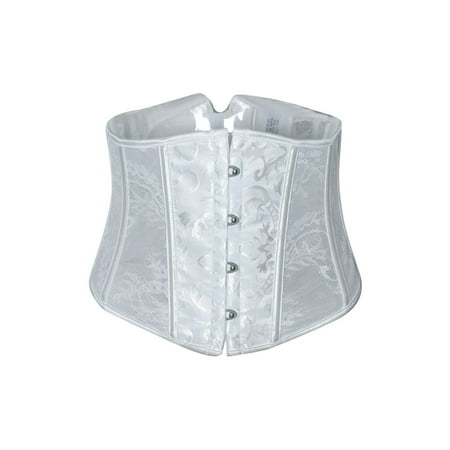 

NECHOLOGY Define Waist Band Trainer Womens Bustier Corset Top Eyelet Fashion Floral Print Push Up Smooth Stomach Underwear White Large