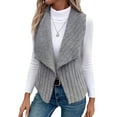 thumbnail image 1 of Gilet Sans Manches Simple et Décontracté pour Femmes Automne et Hiver en Peluche, Cardigan Gris M, 1 of 10