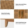 thumbnail image 5 of Boho Wooden Rattan Sideboard TV Stand 4 Doors Storage Cabinet Credenzas Table TVs up to 65" Buffet Home Living Room Kitchen Walnut, 5 of 10