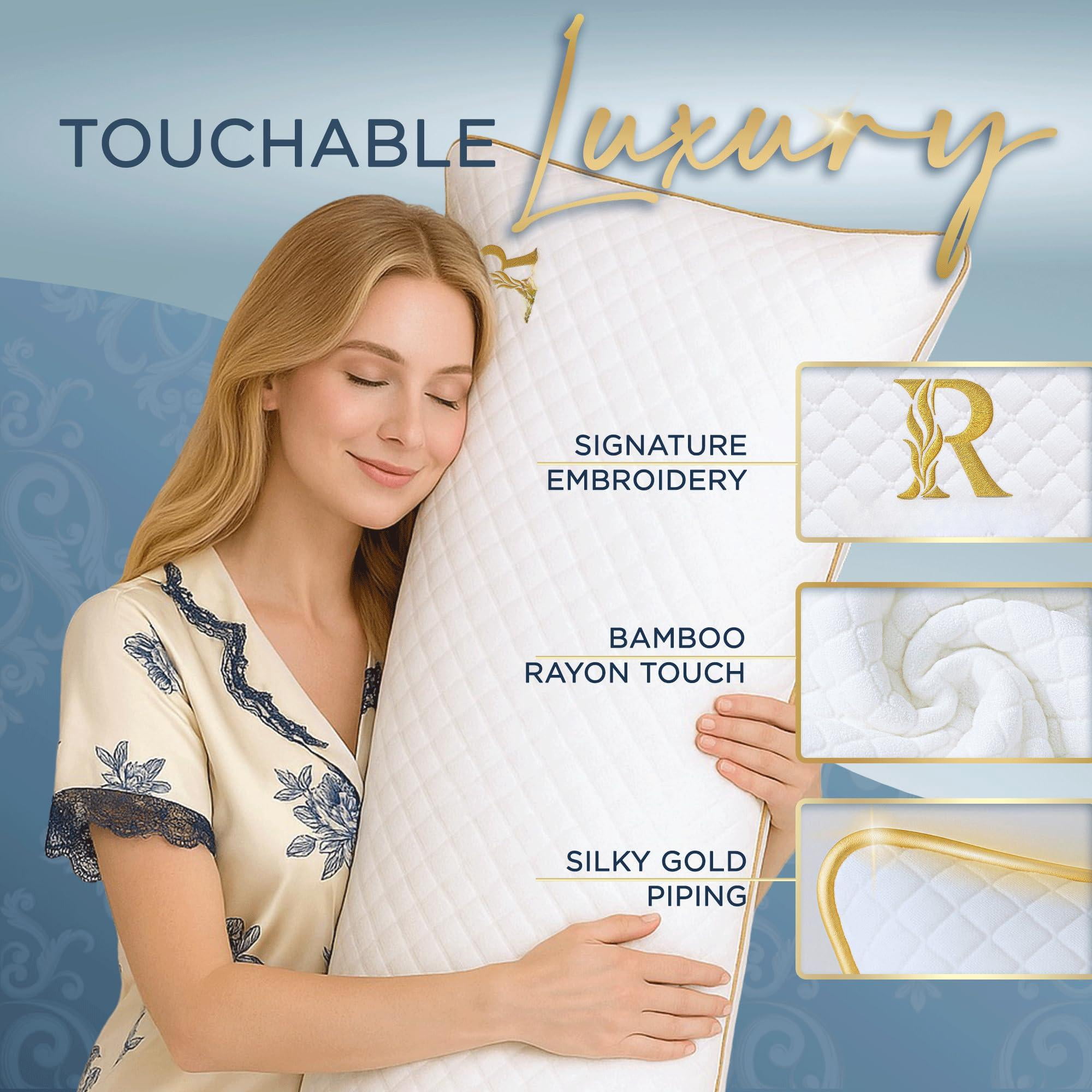 Body Pillow For Adults - 20x54 Full Side Sleeper  & Maternity Memory Foam Long Bed With Rayon Cover