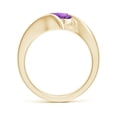 thumbnail image 2 of ANGARA Natural Bar-Set Solitaire Round 1.15 ct Amethyst Bypass Ring in 14K Yellow Gold for Women (Size-7mm) | February Birthstone, Anniversary, Jewelry Gift for Women | Natural Amethyst Ring, 2 of 9