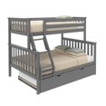 thumbnail image 3 of Max & Lily Solid Wood Bunk Bed, Twin over Full with Storage Trundle and Ladder for Kids, 3 of 11