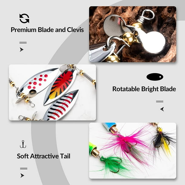 Trout Fishing Lures for Freshwater,Fishing Tackle,Top Water Bass Fishing  Lures,Saltwater Fishing Lures Bass Lures,Spinner Baits for Bass Fishing  Gear