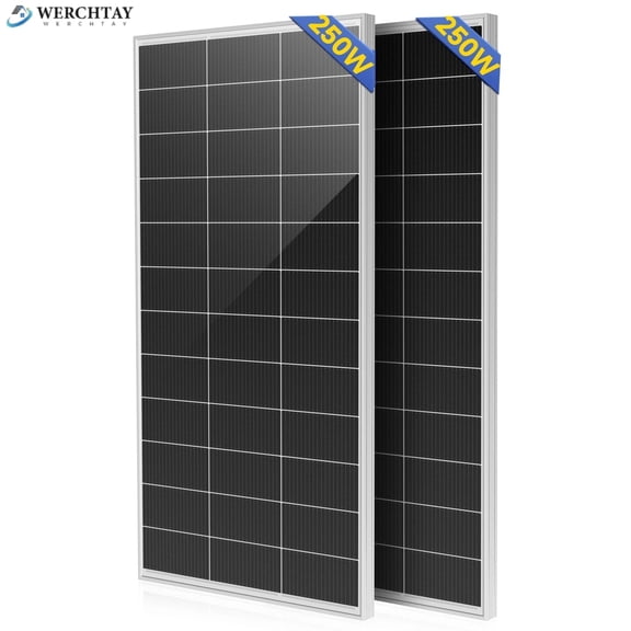 WERCHTAY 500W Mono Solar Panel 18BB Power RV Camping Home Camp Off Grid Charge