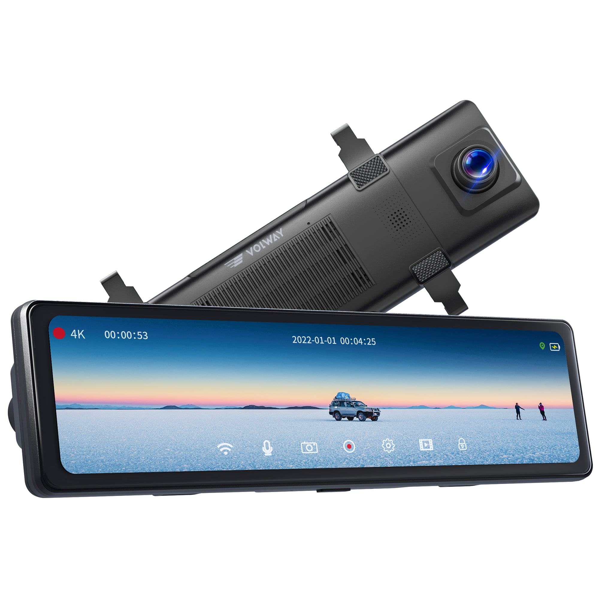 4K 12 Mirror Dash Cam - Vantop H612T Front & Rear View Dual Dash Camera,  IPS Touch Screen, Voice Control Cars Mirror Camera W/Night Vision Parking  Monitor 