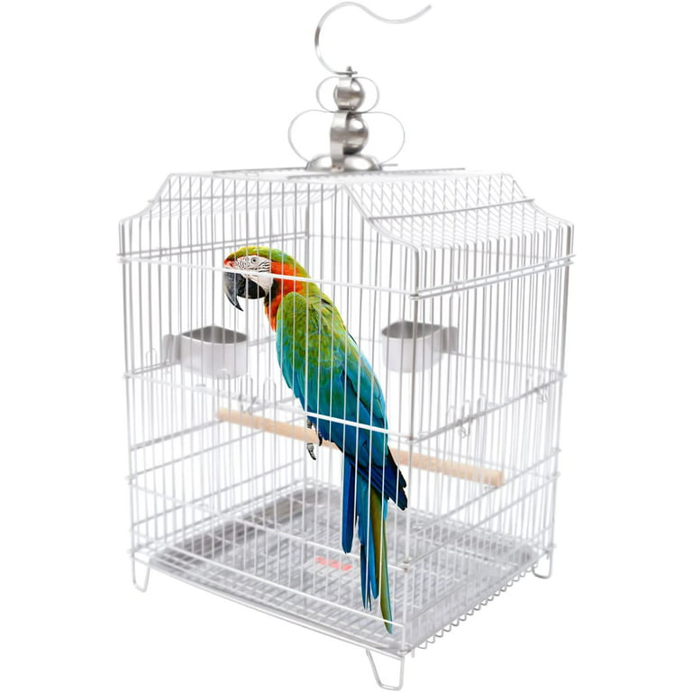 Miumaeov Bird Cage Hanging Bird Cage Parakeet Cage Accessories Outdoor Pet  Bird Travel Cages Perches with Stand, for Conure Cockatoo Sparrow Macaw  Cockatoo Pet House 