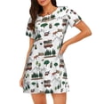 thumbnail image 1 of JUNZAN Camping Caravane 2 Imprimé Chemise de Nuit à Manches Courtes pour Femmes Confortable Col Rond Mignon Robe de Nuit à Volants, 1 of 6