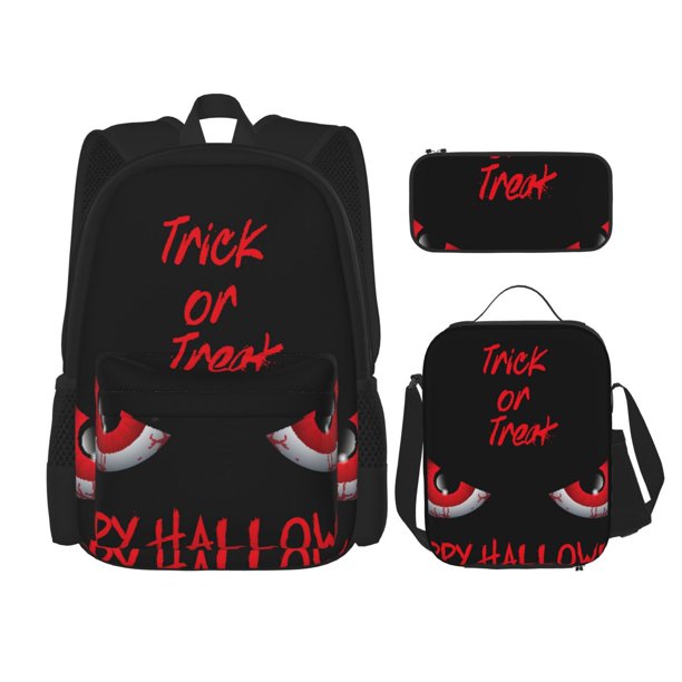 Balery Happy Halloween2 Mochila Escolar 3 en 1 para Niños - Mochila Resistente con Lonchera Térmica y Estuche - Mochila Escolar para Niños y Niñas